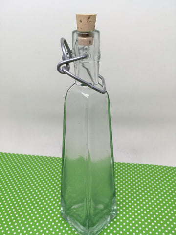 Bottle Vase Green Glass Corked With NO Markings - JAMsCraftCloset