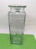 Bottle Flower Vase Green Glass Vintage With NO Markings Hearts and Squiggle Framing as an Accent - JAMsCraftCloset