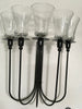 Sconce Black 5 Arm Wrought Iron Vintage Sconce Candelabra With 5 Clear Glass Knobbed Votives