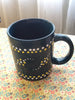Mugs Cups Hand Painted Dotted Dark Green Pale Rust Tan Brown or Purple With Yellow White Dot Flowers {{ JAMsCraftCloset }}