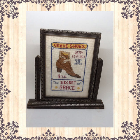 Shoe Advertisement Cross Stitch Grace Shoes {{ JAMsCraftCloset }}