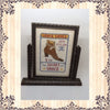 Shoe Advertisement Cross Stitch Grace Shoes  This Grace Shoes Cross Stitched Advertisement is in a Vintage Swivel Silver and Black Frame.  The frame itself does show some wear from its age and use but is the perfect frame for the shoe ad. JAMsCraftCloset
