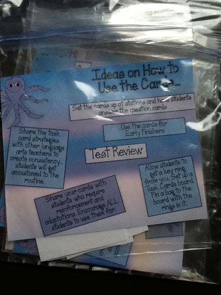 Test Review Task Cards Small Group Learning Center  These task cards focus on Test Review for Reading Skills.  They include:  Compare and Contrast, Main Character, Climax and Resolution,Conflict, Characters, and Major theme JAMsCraftCloset