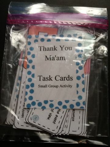 Thank You Ma am 13 Task Cards Small Group or Learning Center Activity Teacher Resource {{ JAMsCraftCloset }}