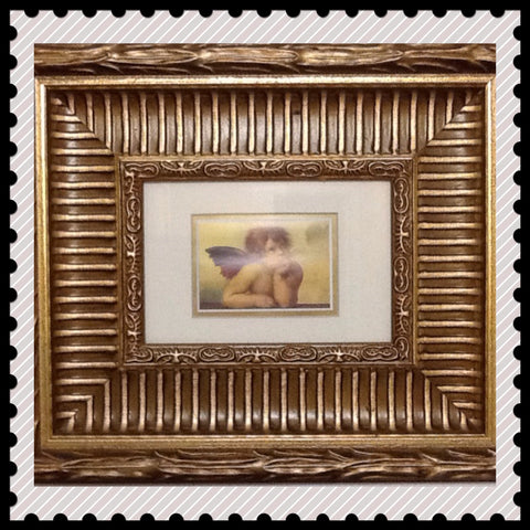 Cherub Angelic Gold Vintage Framed Wall Art Home Country Cottage Chic Farmhouse French Country - JAMsCraftCloset