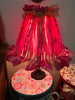 Rag Lampshade Handmade Pink and Gold Cottage Chic Lighting Home Decor JAMsCraftCloset