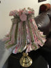 Rag Lampshade Handmade Pink Green and White Cottage Chic Lighting Home Decor JAMsCraftCloset