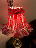 Rag Lampshade Handmade Red and White Cottage Chic Lighting Home Decor JAMsCraftCloset