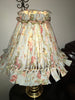 Rag Lampshade Light Blue Rust and White Floral With Bling Cottage Chic Lighting Home Decor Victorian JAMsCraftCloset