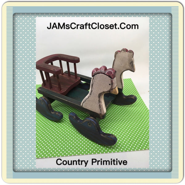 Vintage Chicken Shelf Sitter on Rockers Country Primitive Decor Gift Idea Home Decor JAMsCraftCloset