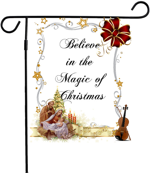 Garden Flag Digital Design Graphic SVG-PNG-JPEG Download BELIEVE IN THE MAGIC OF CHRISTMAS Christmas Holiday Crafters Delight - JAMsCraftCloset