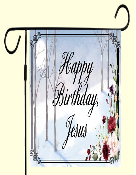 Garden Flag Digital Design Graphic SVG-PNG-JPEG Download HAPPY BIRTHDAY JESUS Crafters Delight - JAMsCraftCloset