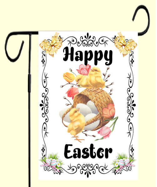 Garden Flag Digital Sublimation Design Graphic SVG-PNG-JPEG Download HAPPY EASTER 1 Crafters Delight {{ JAMsCraftCloset }}