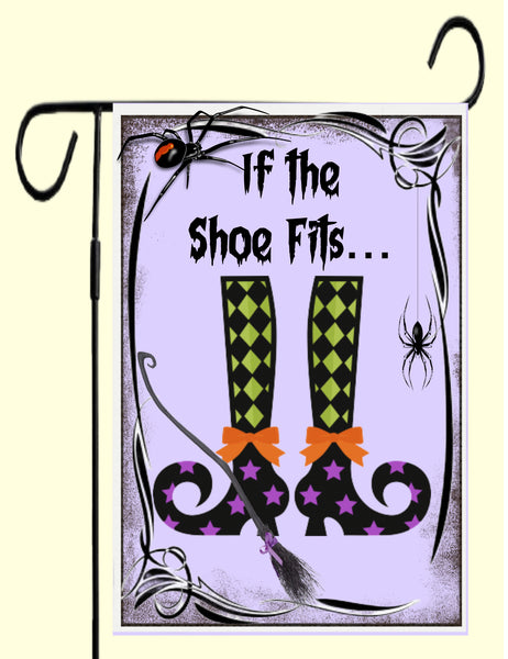 Garden Flag Digital Design Graphic SVG-PNG-JPEG Download IF THE SHOE FITS Halloween Crafters Delight - JAMsCraftCloset