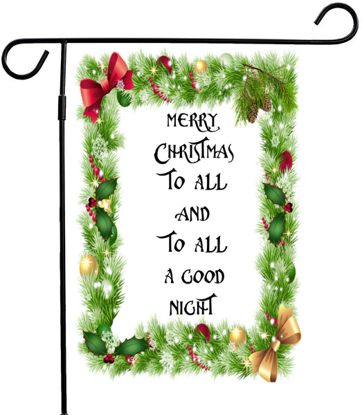 Garden Flag Digital Design Graphic SVG-PNG-JPEG Download MERRY CHRISTMAS TO ALL Christmas Holiday Crafters Delight - JAMsCraftCloset