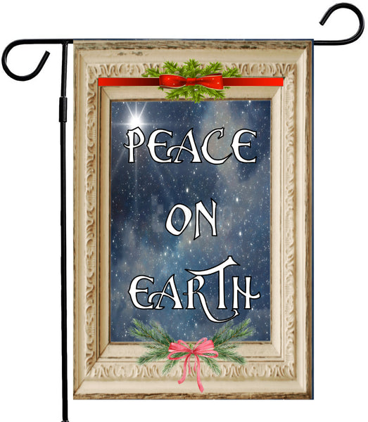 Garden Flag Digital Design Graphic SVG-PNG-JPEG Download PEACE ON EARTH Christmas Holiday Crafters Delight - JAMsCraftcloset