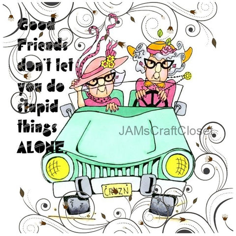 GOOD FRIENDS DONT LET YOU DO STUPID THINGS ALONE - DIGITAL GRAPHICS  This file contains 4 graphics...  My digital PNG and JPEG Graphic downloads for the creative crafter are graphic files for those that use the Sublimation or Waterslide techniques - JAMsCraftCloset