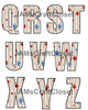 ALPHABET SET Digital Graphic Design Typography Clipart SVG-PNG Sublimation GRAY RED BLUE STARS Patriotic Design Download Crafters Delight - JAMsCraftCloset
