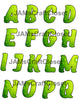 ALPHABET SET Digital Graphic Design Typography Clipart SVG-PNG Sublimation GREEN WATER DROPS Design Download Crafters Delight - JAMsCraftCloset