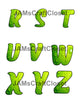 ALPHABET SET Digital Graphic Design Typography Clipart SVG-PNG Sublimation GREEN WATER DROPS Design Download Crafters Delight - JAMsCraftCloset