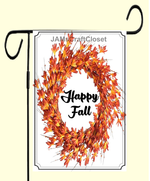 Garden Flag Digital Design Sublimation Graphic SVG-PNG-JPEG Download HAPPY FALL Crafters Delight {{ JAMsCraftCloset }}