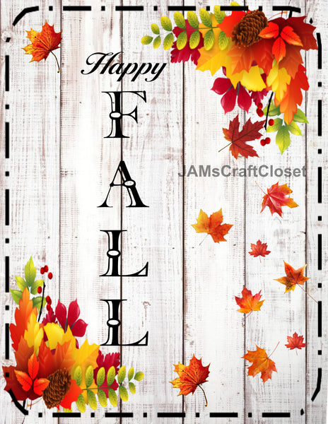 HAPPY FALL Digital Graphic Design SVG-PNG-JPEG Download Positive Saying Crafters Delight {{ JAMsCraftCloset }}