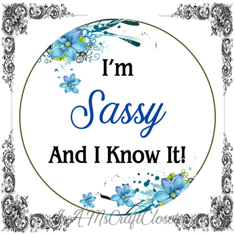 I AM SASSY AND I KNOW IT - DIGITAL GRAPHICS  My digital SVG, PNG and JPEG Graphic downloads for the creative crafter are graphic files for those that use the Sublimation or Waterslide techniques - JAMsCraftCloset