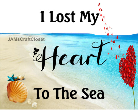 TOTE BAG Digital Graphic Sublimation Design SVG-PNG-JPEG Download I LOST MY HEART TO THE SEA Crafters Delight - JAMsCraftCloset