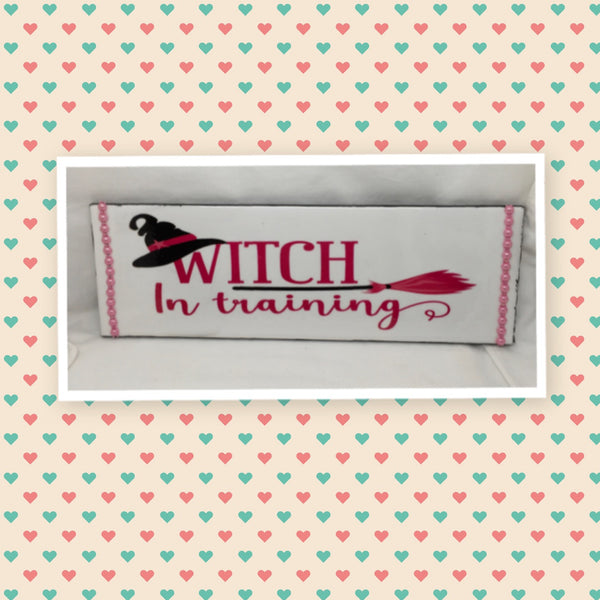 WITCH IN TRAINING Wall Art Ceramic Tile Sign Gift Home Holiday Halloween Decor  Handmade Sign Country Farmhouse Gift Campers RV Gift Home and Living Wall Hanging - JAMsCraftCloset