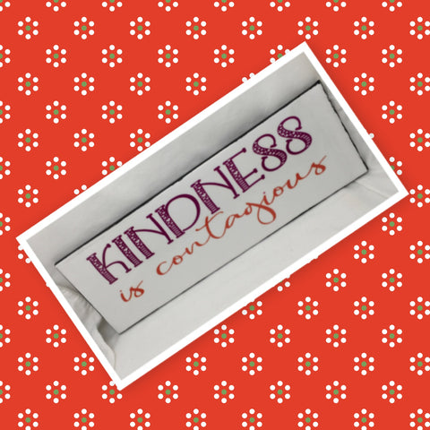 KINDNESS IS CONTAGIOUS Ceramic Tile Decal Sign Wall Art Wedding Gift Idea Home Country Decor Affirmation Wedding Decor Positive Saying - JAMsCraftCloset