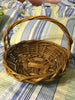 Basket Gathering Vintage Natural Woven Large Round - JAMsCraftCloset