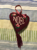 Ornament Vintage Handmade NOEL Burgandy Pink Heart Christmas Holiday Tree Decor JAMsCraftCloset