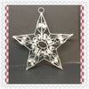 Ornament Vintage Star Silver Wire With Pearlized Beads Christmas Holiday Tree Decor JAMsCraftCloset