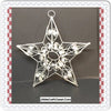 Ornament Vintage Star Silver Wire With Pearlized Beads Christmas Holiday Tree Decor JAMsCraftCloset
