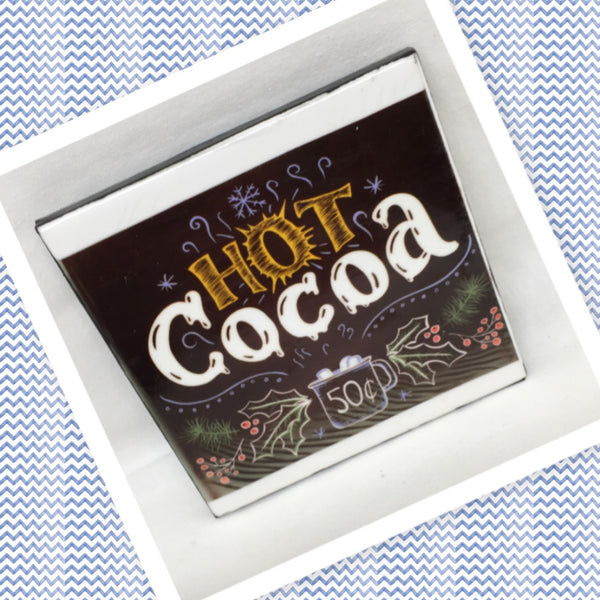 HOT COCOA 50 CENTS Wall Art Ceramic Tile Sign Gift Idea Home Kitchen Decor Positive Saying Quote Affirmation Handmade Sign Country Farmhouse Gift Campers RV Gift Home and Living Wall Hanging - JAMsCraftCloset