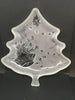 Candy Dish Tree Shaped Frosted Vintage Bells and Snow Embossed Trinket Plate Dish - JAMsCraftCloset