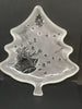 Candy Dish Tree Shaped Frosted Vintage Bells and Snow Embossed Trinket Plate Dish - JAMsCraftCloset