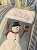 Stocking Blue Snowman Christmas Holiday Stocking Vintage Home Decor Gift Idea JAMsCraftCloset