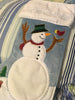 Stocking Blue Snowman Christmas Holiday Stocking Vintage Home Decor Gift Idea JAMsCraftCloset