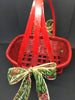 Basket Flower Girl Vintage Red Woven Rectangle TODDLER Holiday Christmas Wedding Accessory - JAMsCraftCloset