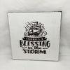 BLESSING IN THE STORM Wall Art Ceramic Tile Sign Gift Idea Home Decor Positive Saying Gift Idea Handmade Sign Country Farmhouse Gift Campers RV Gift Home and Living Wall Hanging Kitchen Decor - JAMsCraftCloset