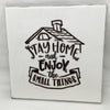 STAY HOME ENJOY THE LITTLE THINGS Wall Art Ceramic Tile Sign Gift Idea Home Decor Positive Saying Gift Idea Handmade Sign Country Farmhouse Gift Campers RV Gift Home and Living Wall Hanging Kitchen Decor - JAMsCraftCloset
