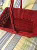 Basket Gathering Red Rectangle Vintage Natural Woven - JAMsCraftCloset