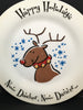 Plate Platter Serving Dish Christmas Rudolph Happy Holidays Round Kitchen Dining Decor Table Decor Centerpiece Gift Idea Country Decor JAMsCraftCloset