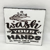 WASH YOUR HANDS Wall Art Ceramic Tile Sign Gift Idea Home Decor Positive Saying Affirmation Gift Idea Handmade Sign Country Farmhouse Gift Campers RV Gift Home and Living Wall Hanging - JAMsCraftCloset