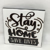 STAY HOME SAVE LIVES Wall Art Ceramic Tile Sign Gift Idea Home Decor Positive Saying Affirmation Gift Idea Handmade Sign Country Farmhouse Gift Campers RV Gift Home and Living Wall Hanging - JAMsCraftCloset