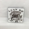 I CAN DO ALL THINGS THROUGH CHRIST Wall Art Ceramic Tile Sign Gift Home Decor Positive Quote Affirmation Handmade Sign Country Farmhouse Gift Campers RV Gift Home and Living Wall Hanging FAITH - JAMsCraftCloset