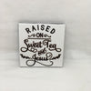 RAISED ON SWEET TEA AND JESUS Wall Art Ceramic Tile Sign Gift Home Decor Positive Quote Affirmation Handmade Sign Country Farmhouse Gift Campers RV Gift Home and Living Wall Hanging FAITH - JAMsCraftCloset