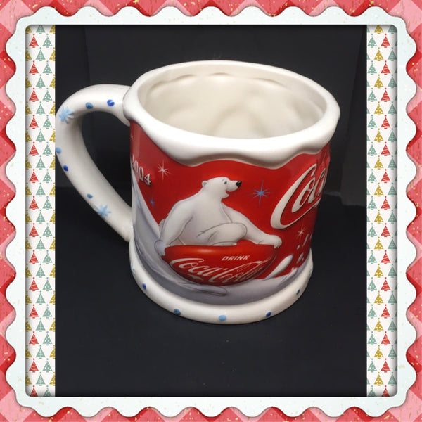 Mug 2004 Vintage Large Polar Bear Coca-Cola Christmas Kitchen Decor Country Decor Holiday Decor Christmas Decor Gift Collectible Home Decor 