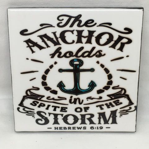 THE ANCHOR HOLDS Wall Art Ceramic Tile Sign Gift Home Decor Positive Quote Affirmation Handmade Sign Country Farmhouse Gift Campers RV Gift Home and Living Wall Hanging FAITH - JAMsCraftCloset